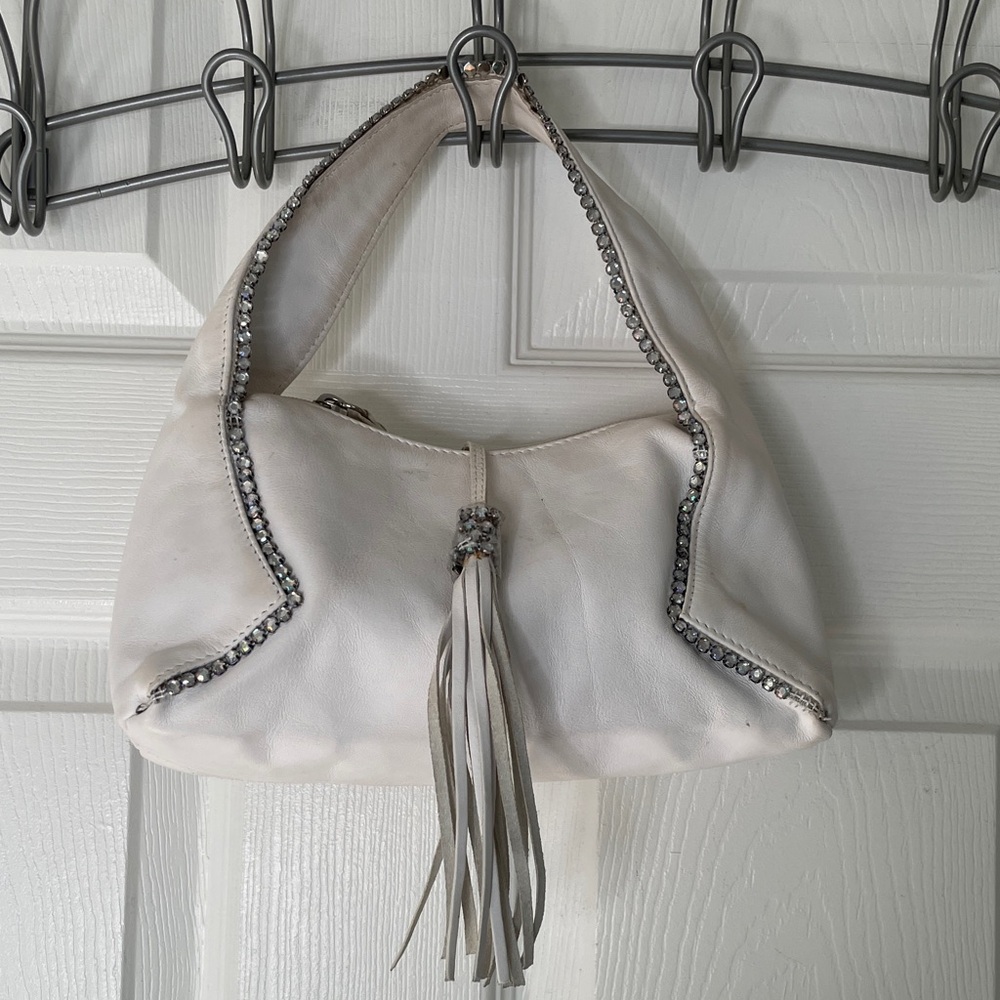 Barbara Milano Leather Diamond Detailed Mini Shoulder Handbag